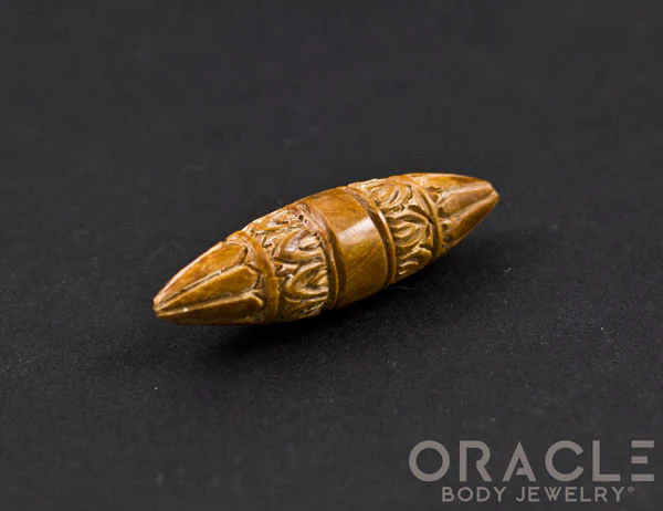 7/16" Fossilized Mammoth Ivory Carved Septum Tusk - Image 2