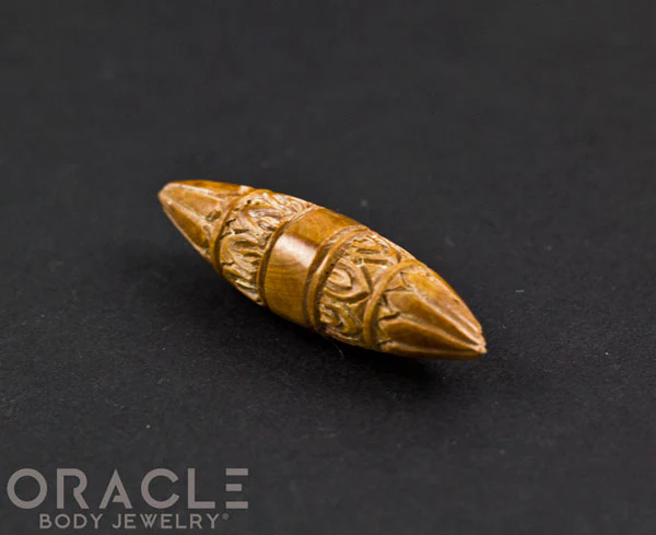 7/16" Fossilized Mammoth Ivory Carved Septum Tusk - Image 3