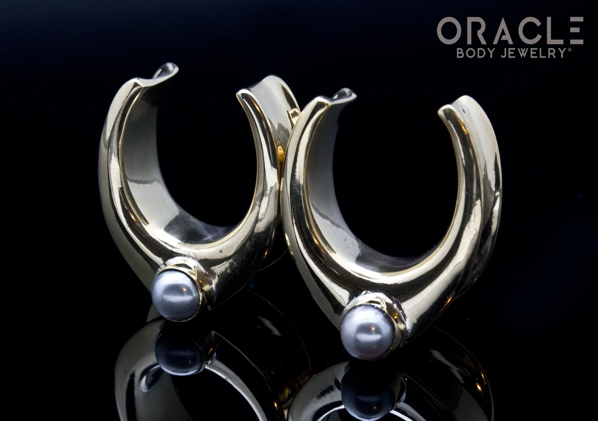 7/8" (22mm) Brass Saddles with Pearls - Image 2