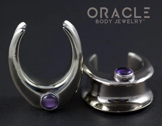 7/8" (22mm) White Brass Saddles with Amethyst - Image 3