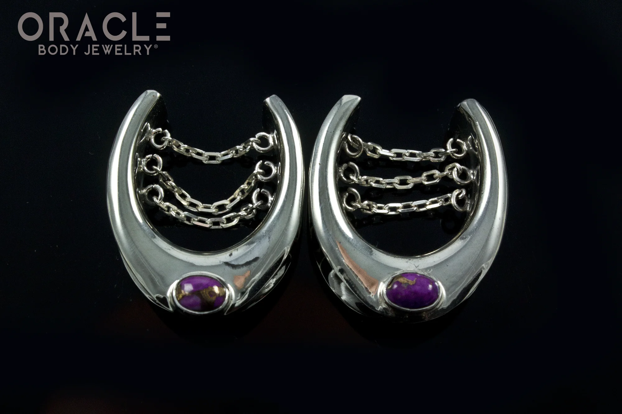 7/8" (22mm) White Brass Saddles with Chains and Copper Purple Turquoise - Image 2