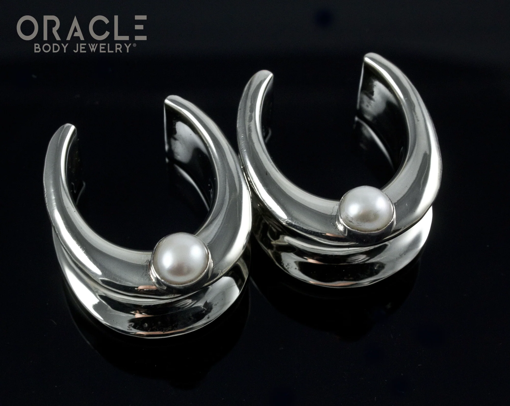 7/8" (22mm) White Brass Saddles with Pearls - Image 2