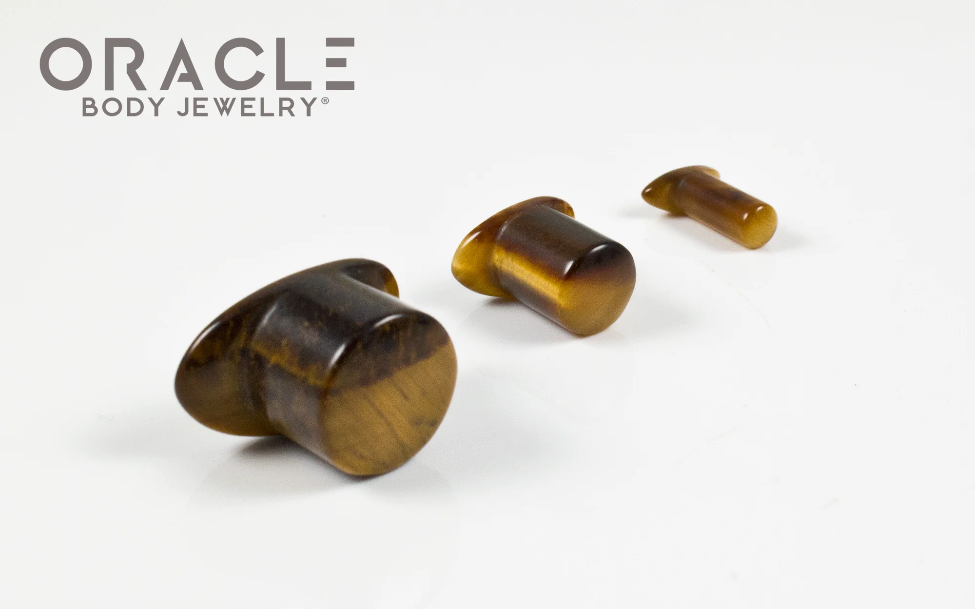 Yellow Tiger Eye Labrets 8g Through 1/2" - Image 2