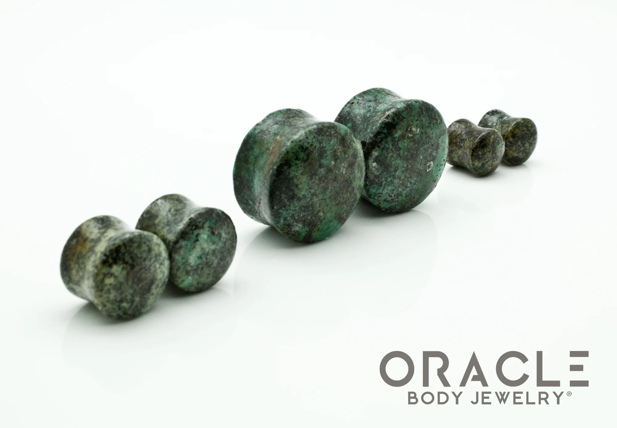African Turquoise Double Flare Plugs - Image 2