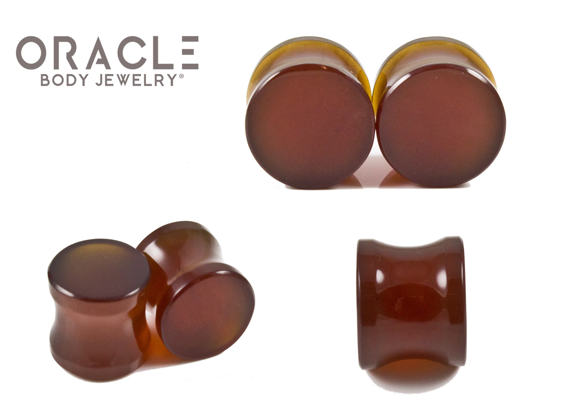 Amber Darker Tone Double Flare Plugs - Image 3