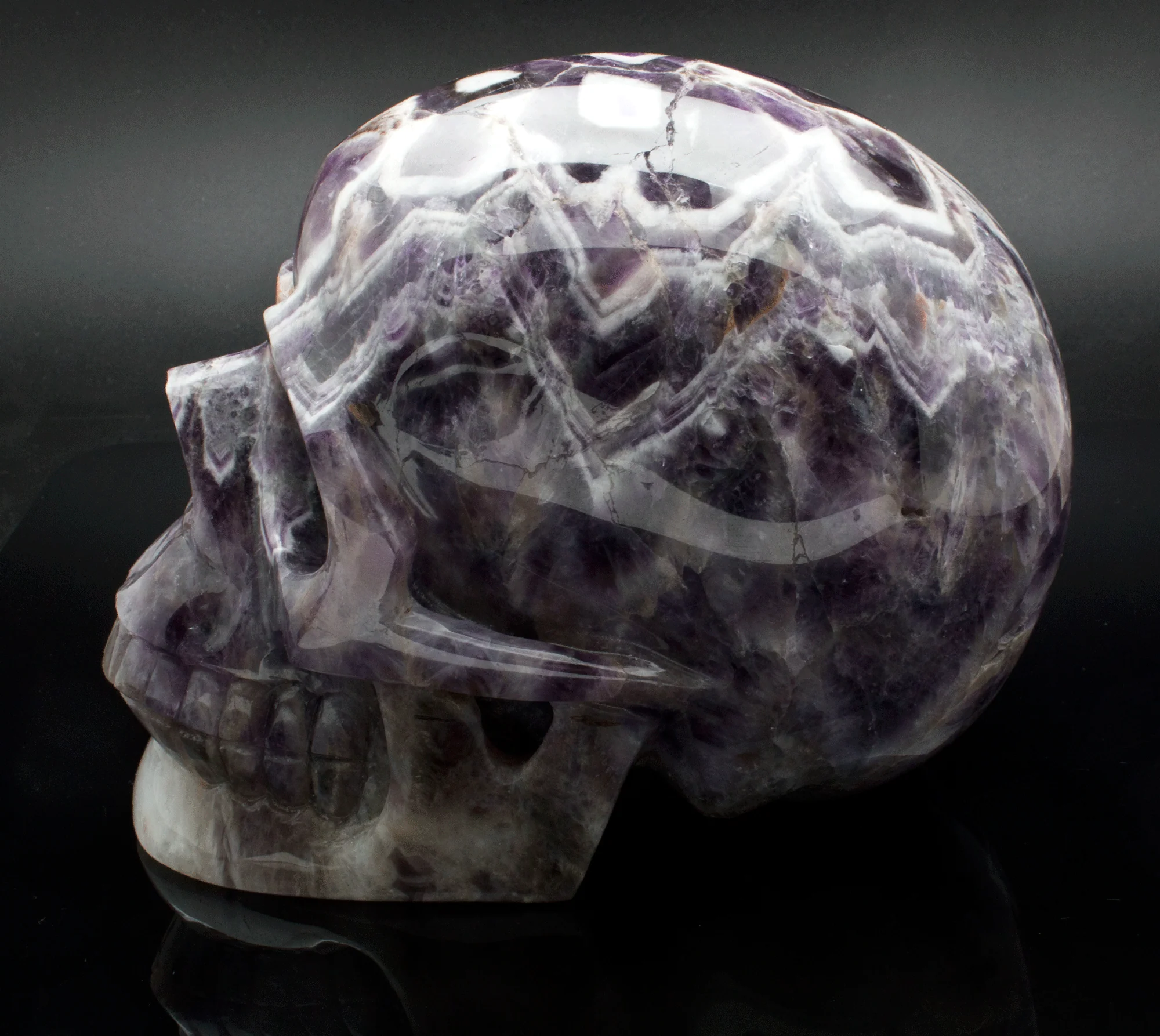 Large Amethyst Carved Large Skull - Image 3
