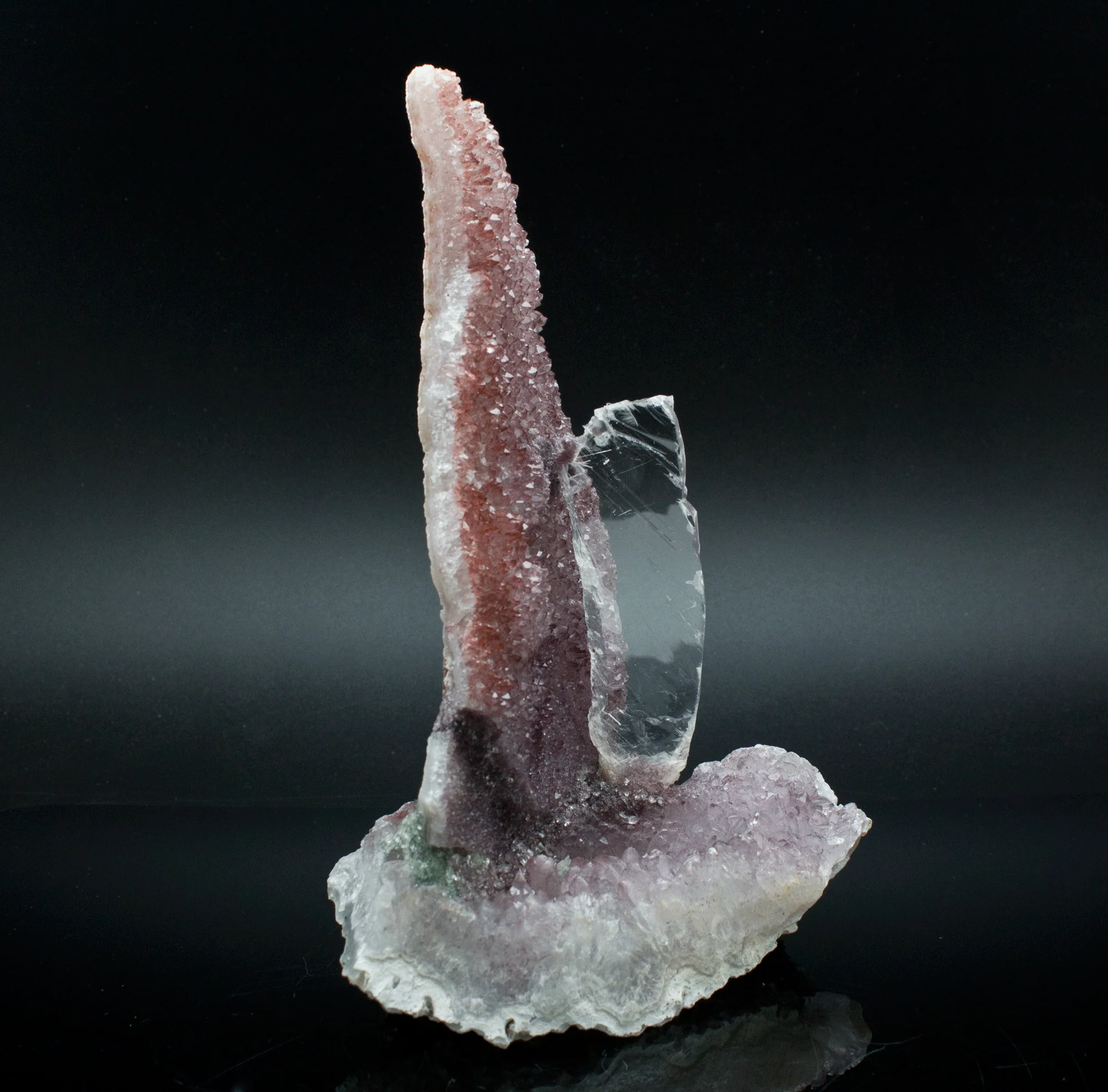 Amethyst with Selenite Gypsum Specimen - Image 2