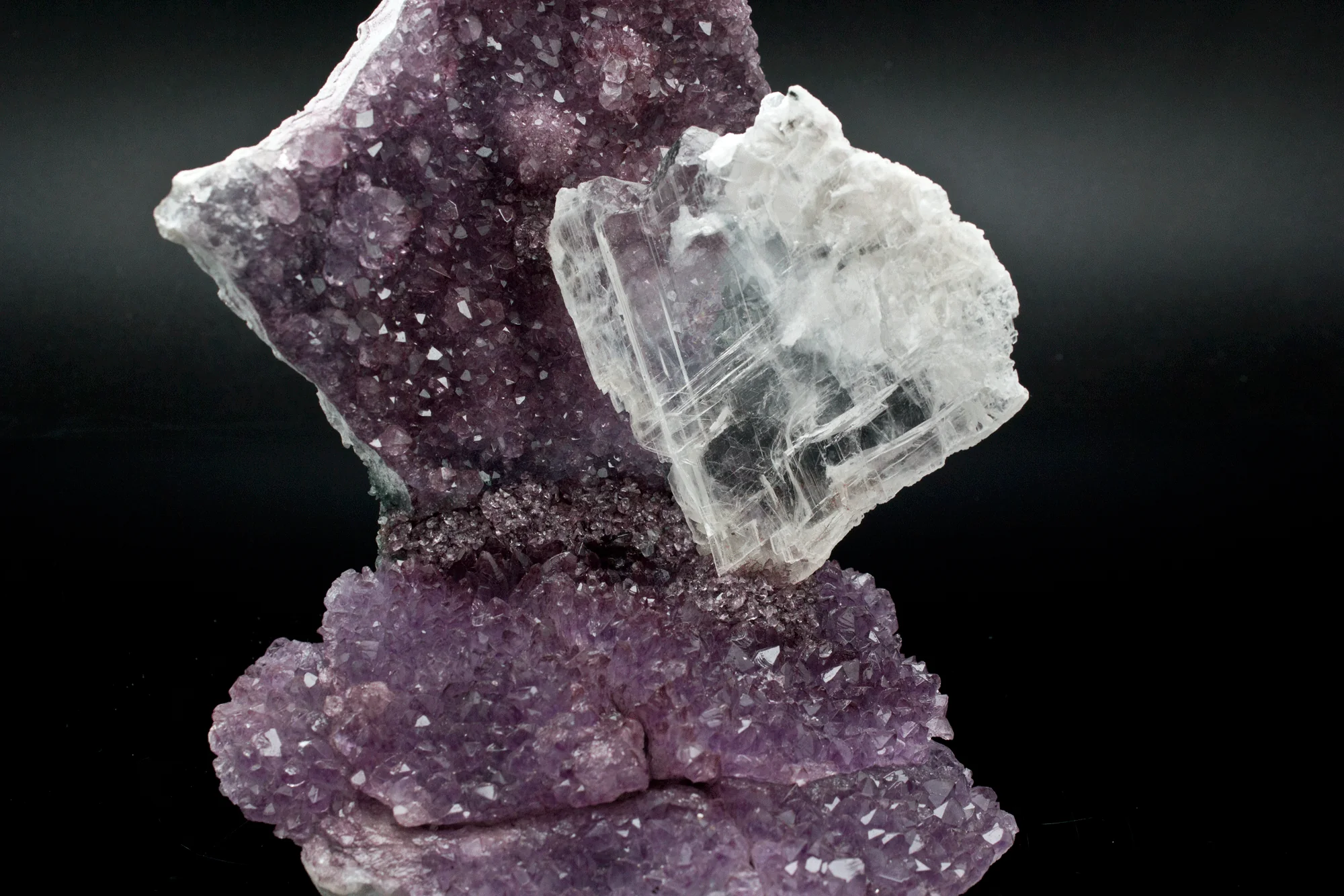 Amethyst with Selenite Gypsum Specimen - Image 4