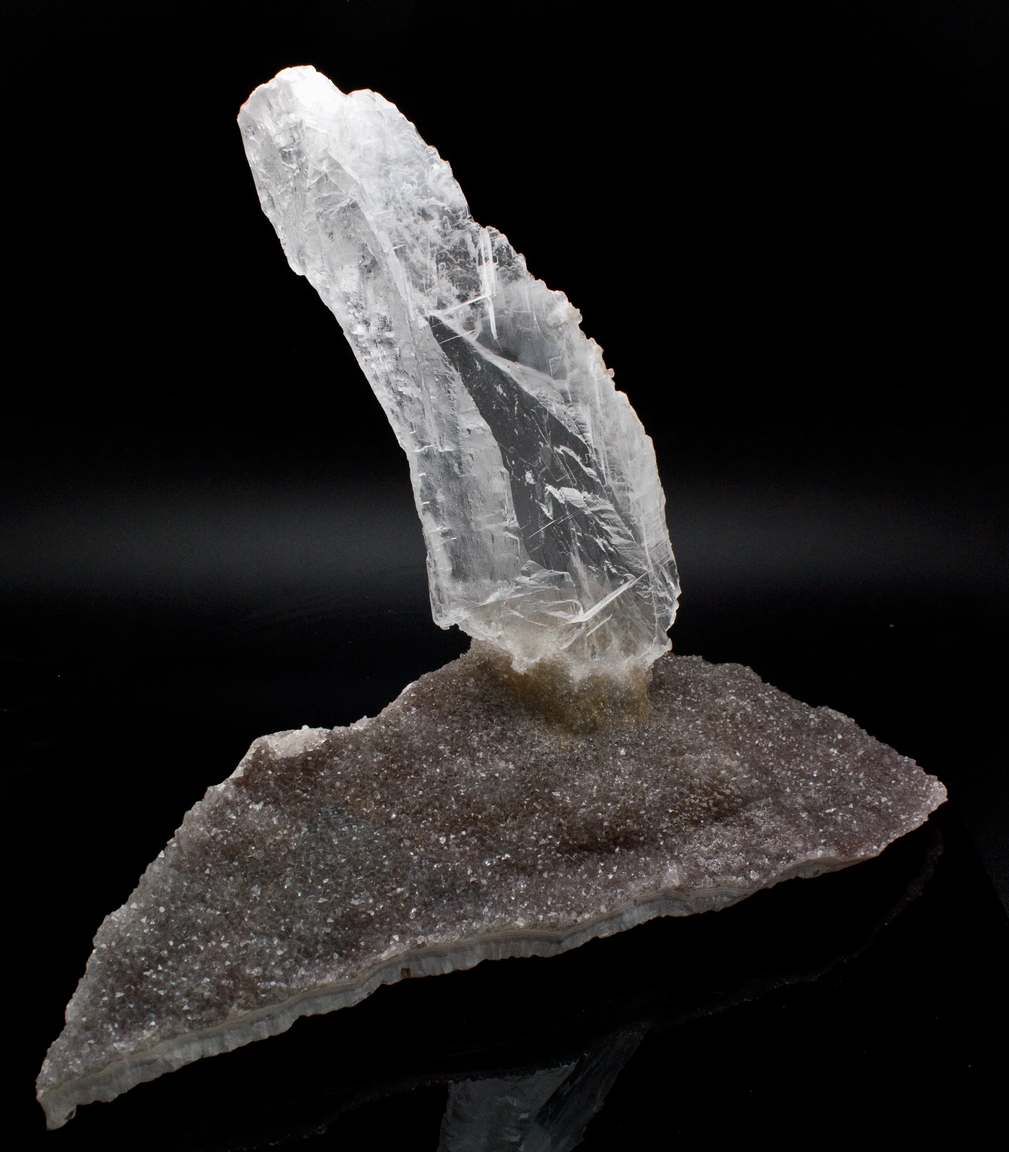 Amethyst with Selenite Gypsum Specimen - Image 2