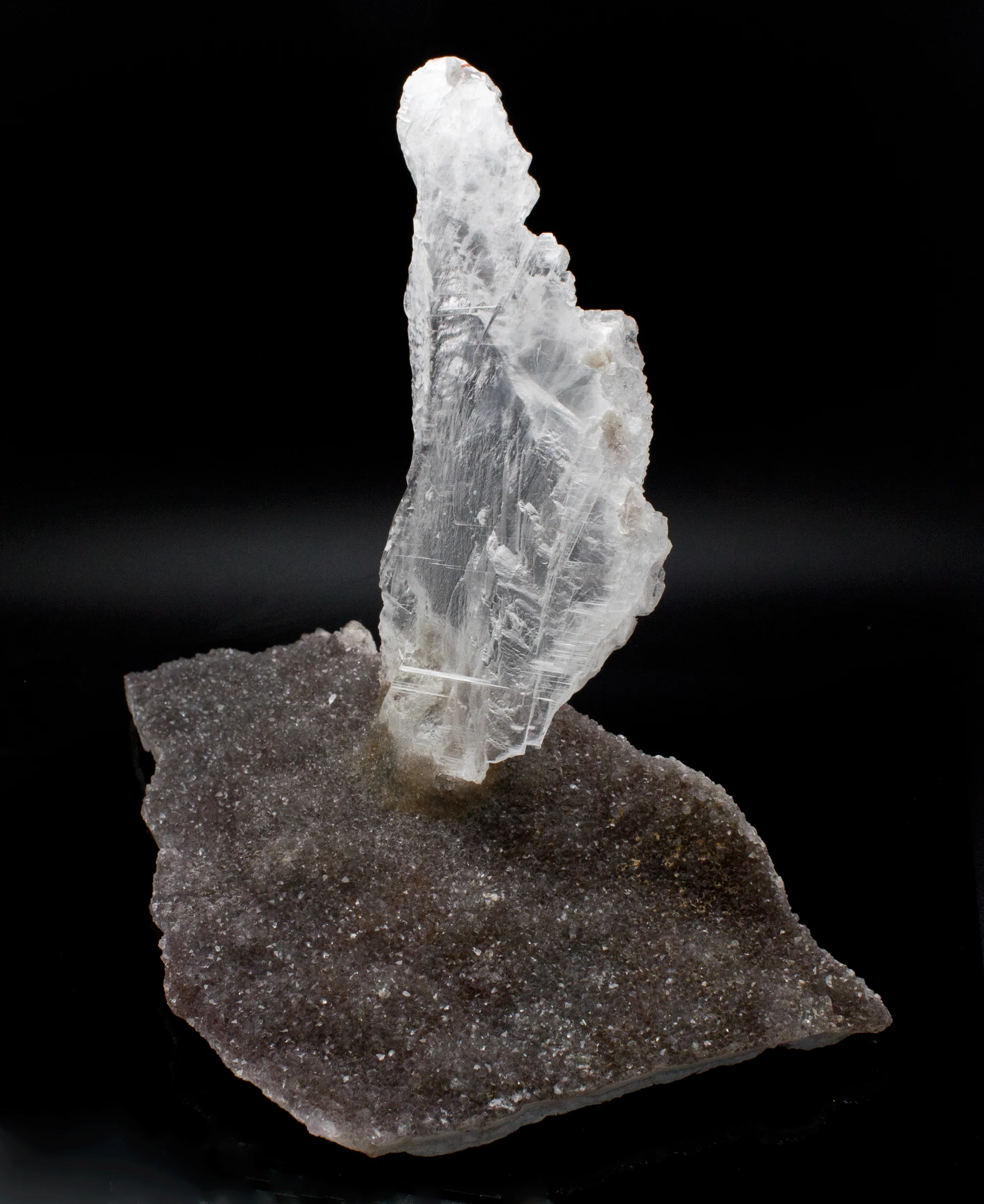 Amethyst with Selenite Gypsum Specimen - Image 3