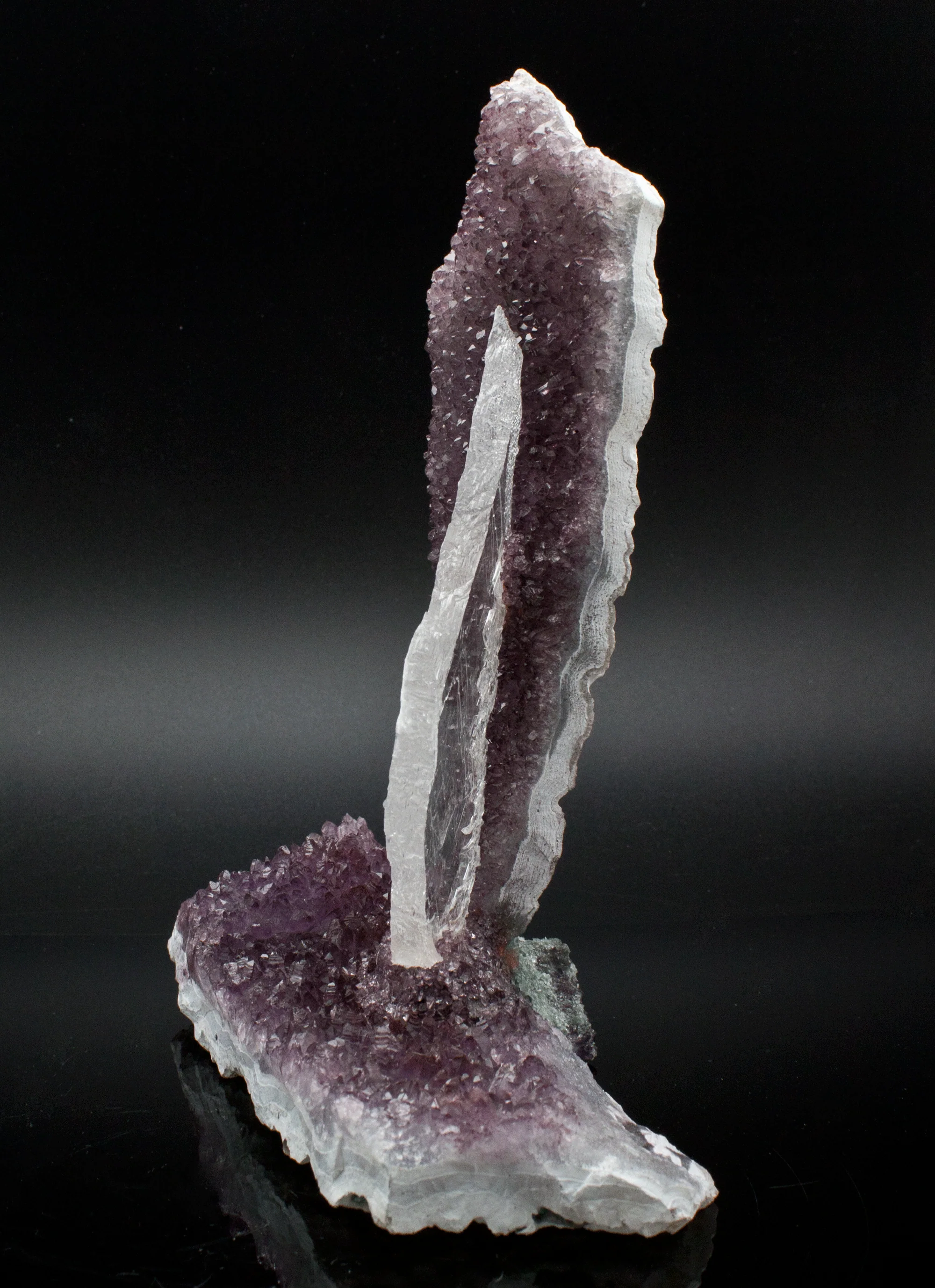 Amethyst with Selenite Gypsum Specimen - Image 3
