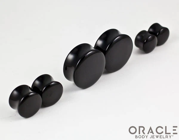 Black Onyx Double Flare Plugs - Image 2