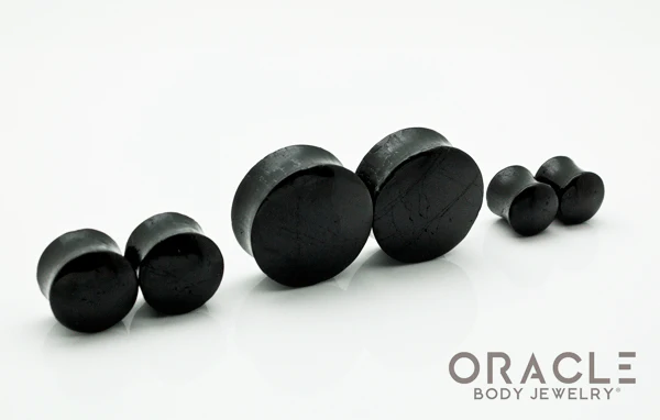 Black Tourmaline Double Flare Plugs - Image 2