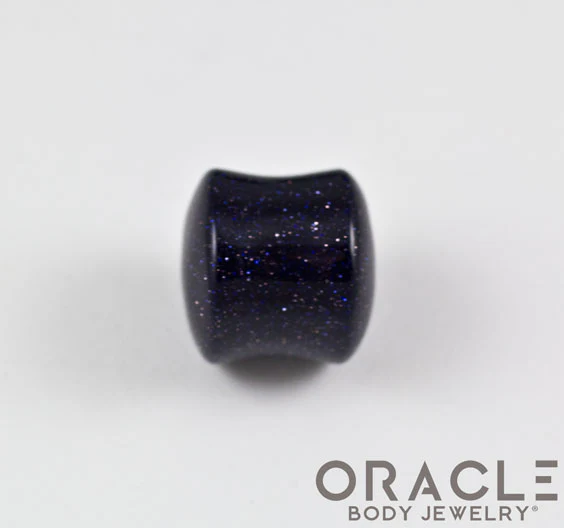 Blue Goldstone Double Flare Plugs - Image 3