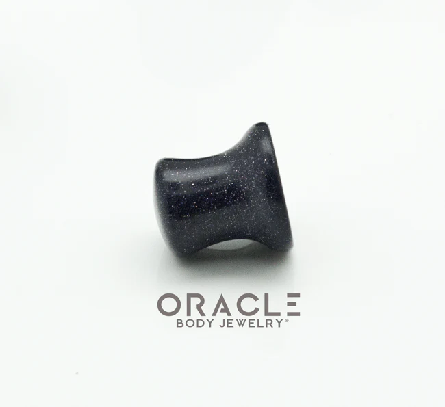 Blue Goldstone Mayan Style Flare Plugs - Image 3