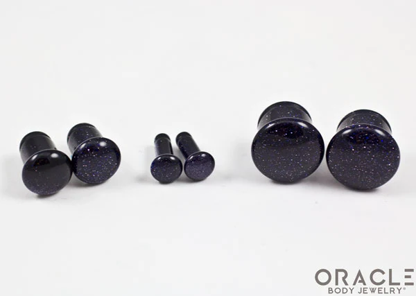 Blue Goldstone Single Flare Plugs - Image 2