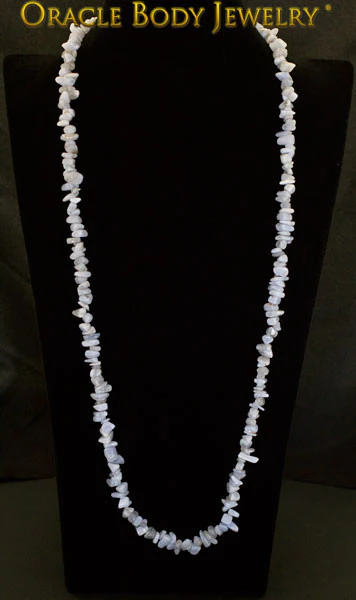 Blue Lace Agate Chip Necklace - Image 2