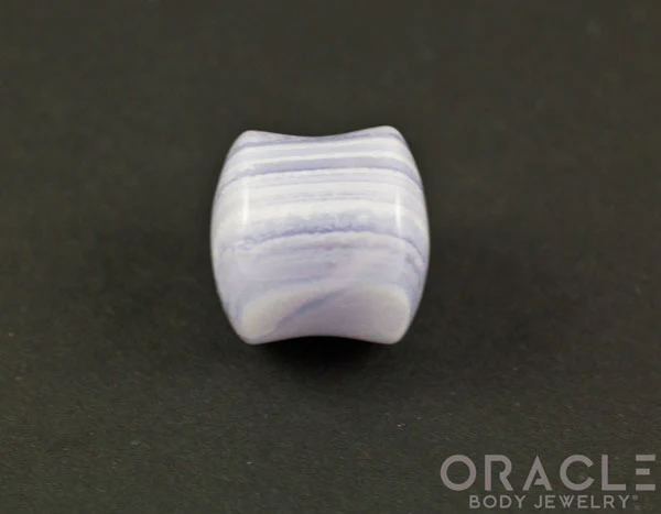 Blue Lace Agate Double Flare Plugs - Image 3