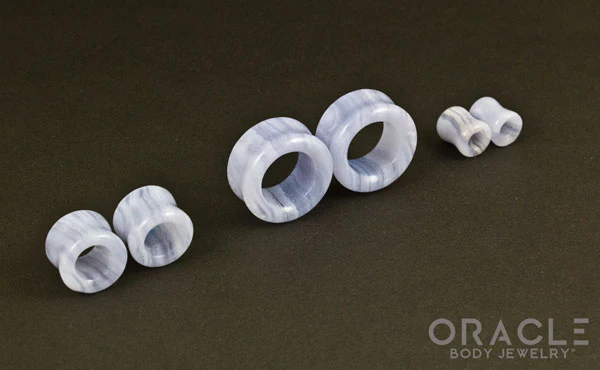 Blue Lace Agate Eyelets / Tunnels - Image 2
