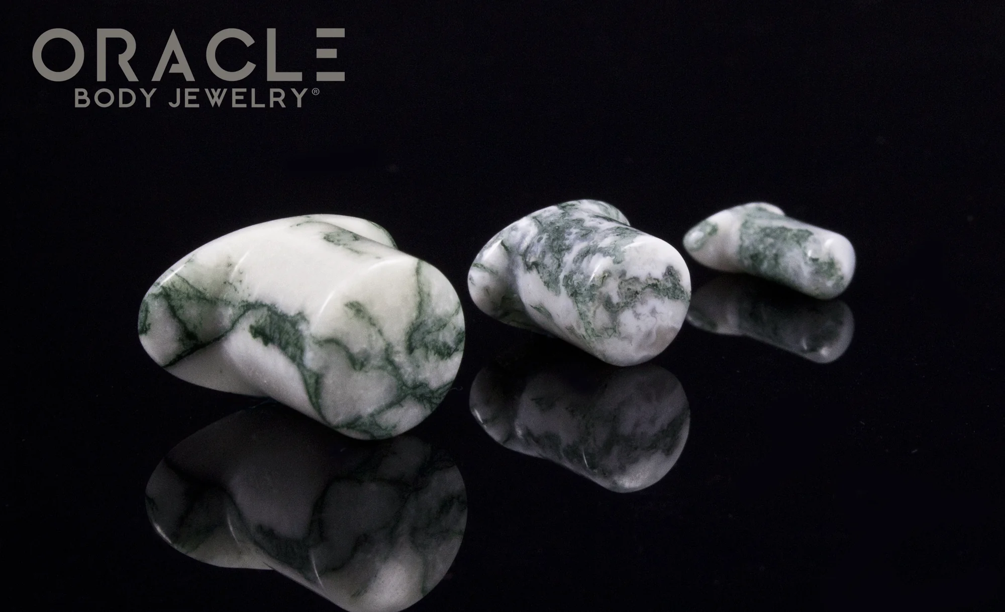 Green Tree Agate Labrets 8g Through 1/2" - Image 2