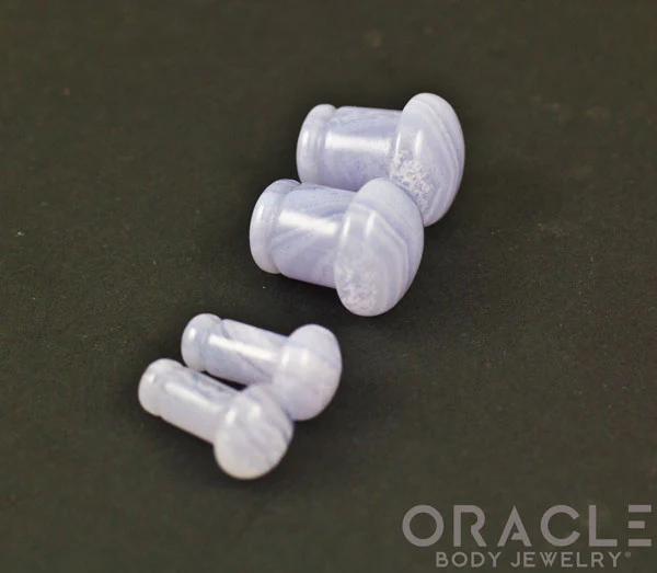Blue Lace Agate Single Flare Plugs - Image 2