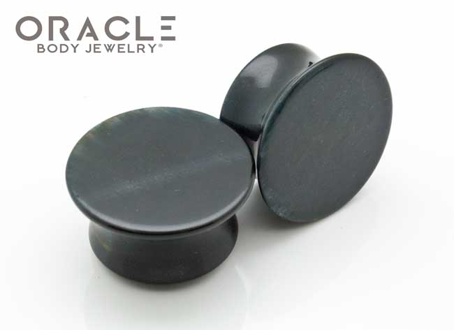 Blue Tiger Eye Mayan Style Flare Plugs - Image 3