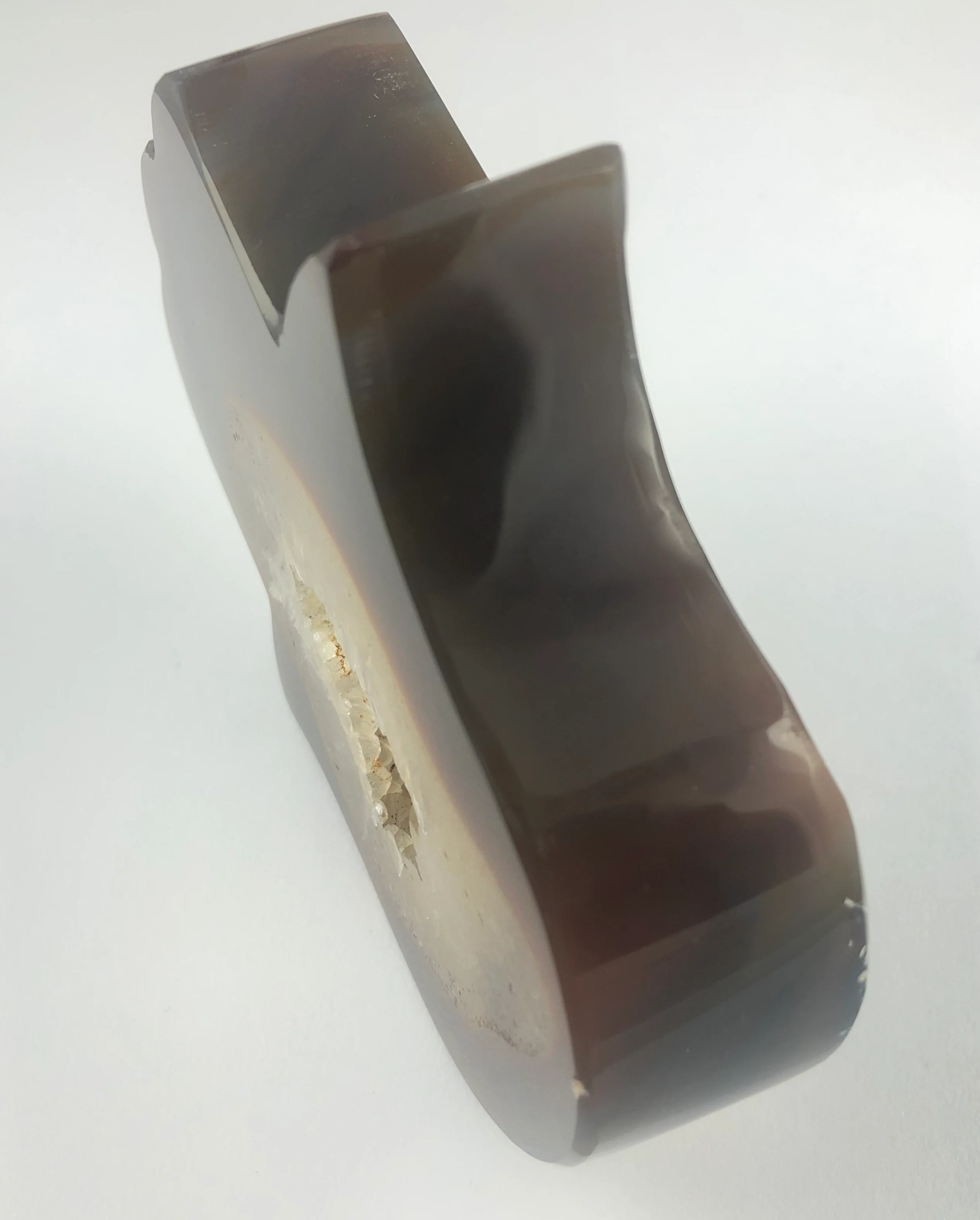 Brazilian Agate with Geode Hamsa Hand Carving - Image 3