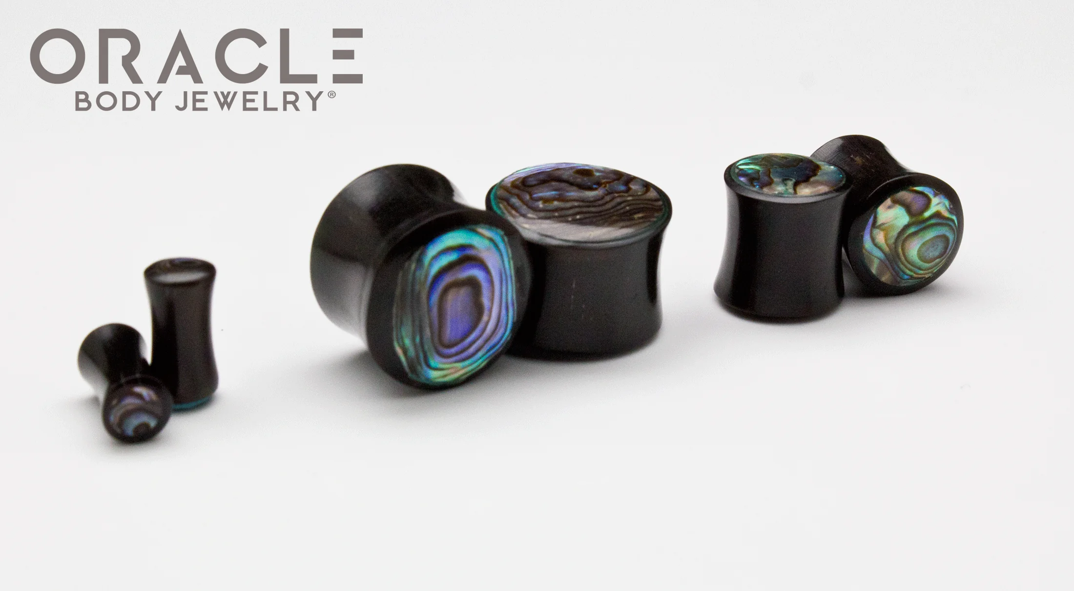 Buffalo Horn Plugs with Abalone Inlay - Image 2