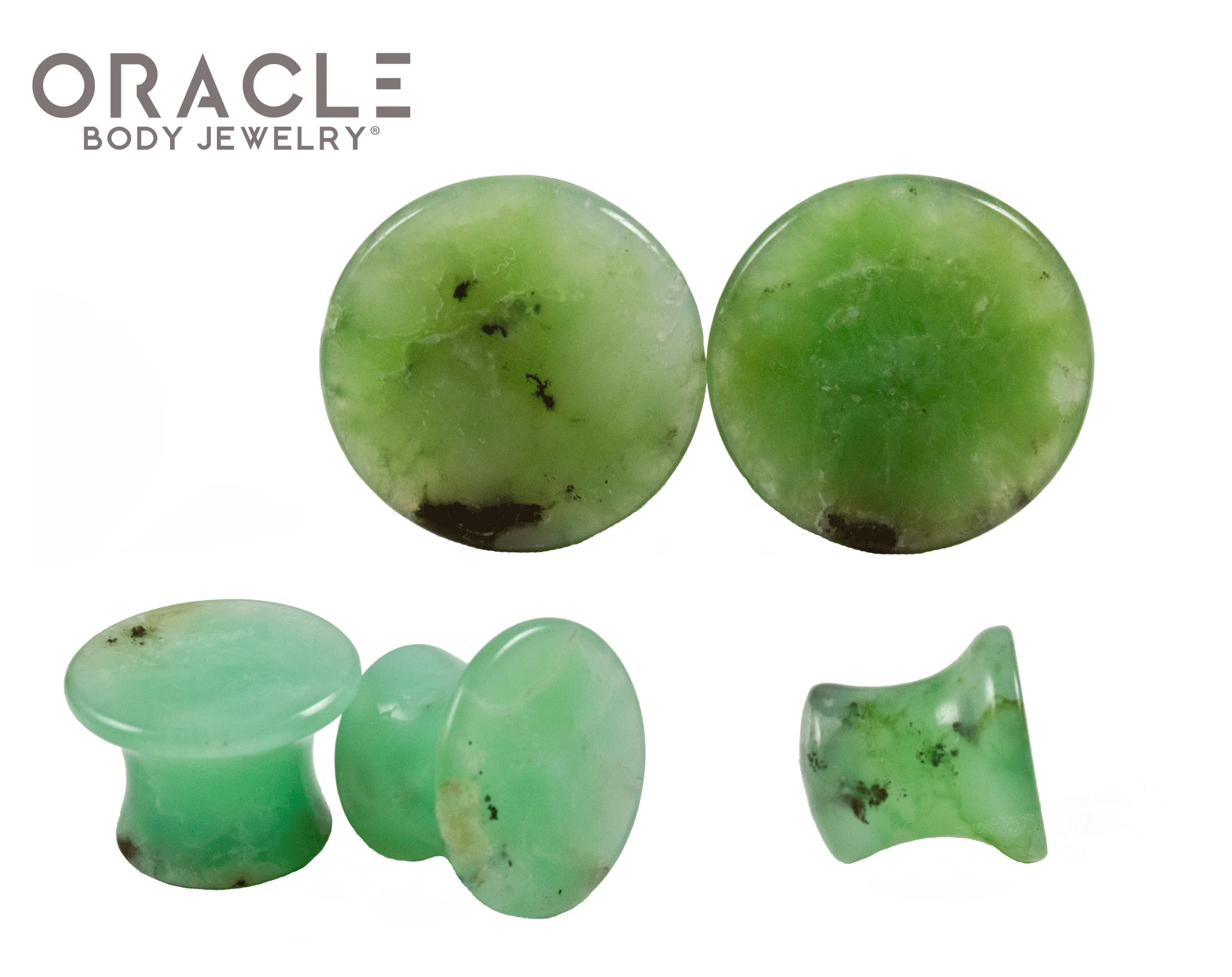 Chrysoprase Mayan Style Flare Plugs - Image 2