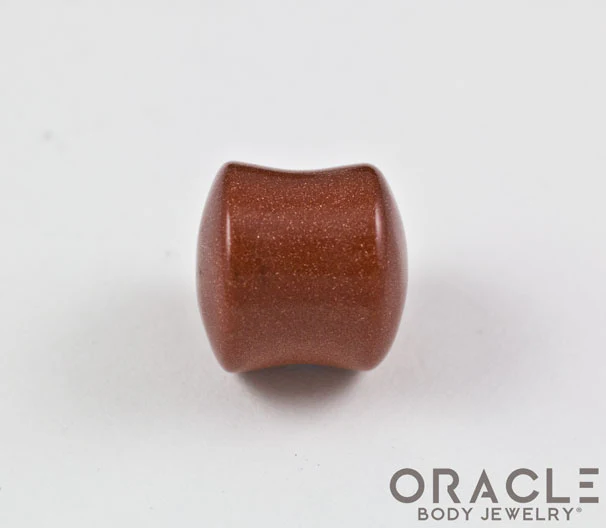 Cinnamon Goldstone Double Flare Plugs - Image 3