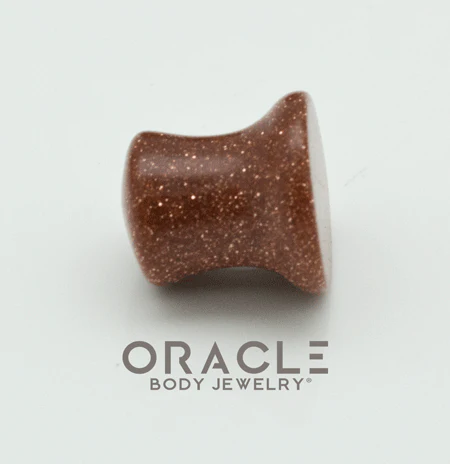 Cinnamon Goldstone Mayan Style Flare Plugs - Image 3