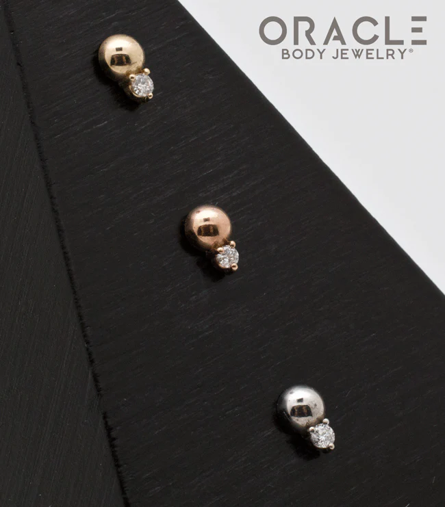 14k Diamond Drop Threadless End - Image 2