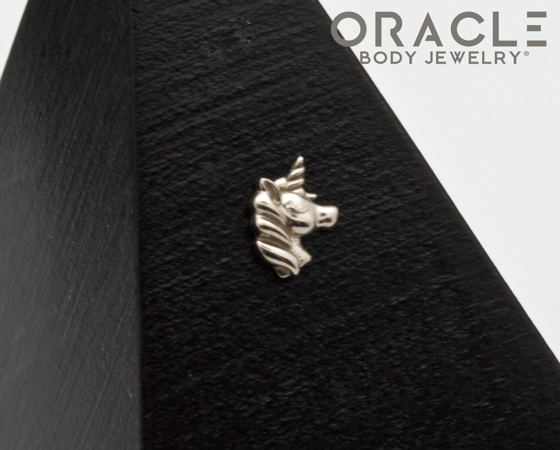 14k Gold Sparkle Threadless End Right Facing - Image 2