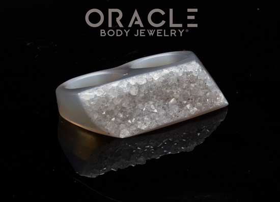 Druzy Agate Double Finger Ring Size 7 and 8 - Image 2