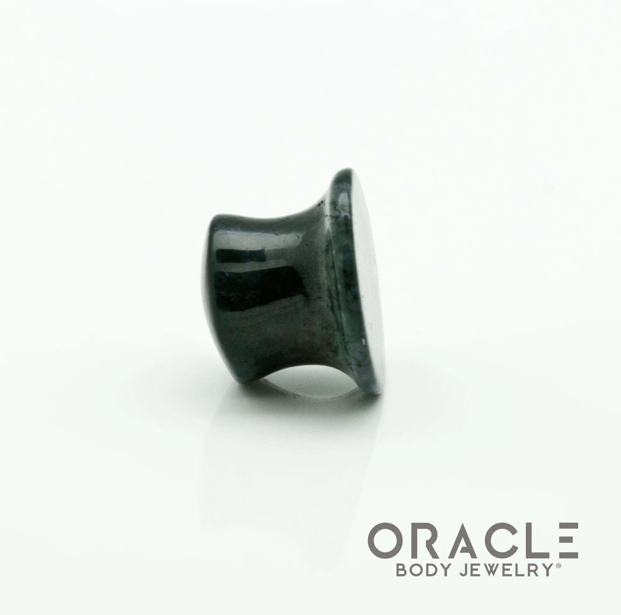 Moss Agate Mayan Style Flare Plugs - Image 3