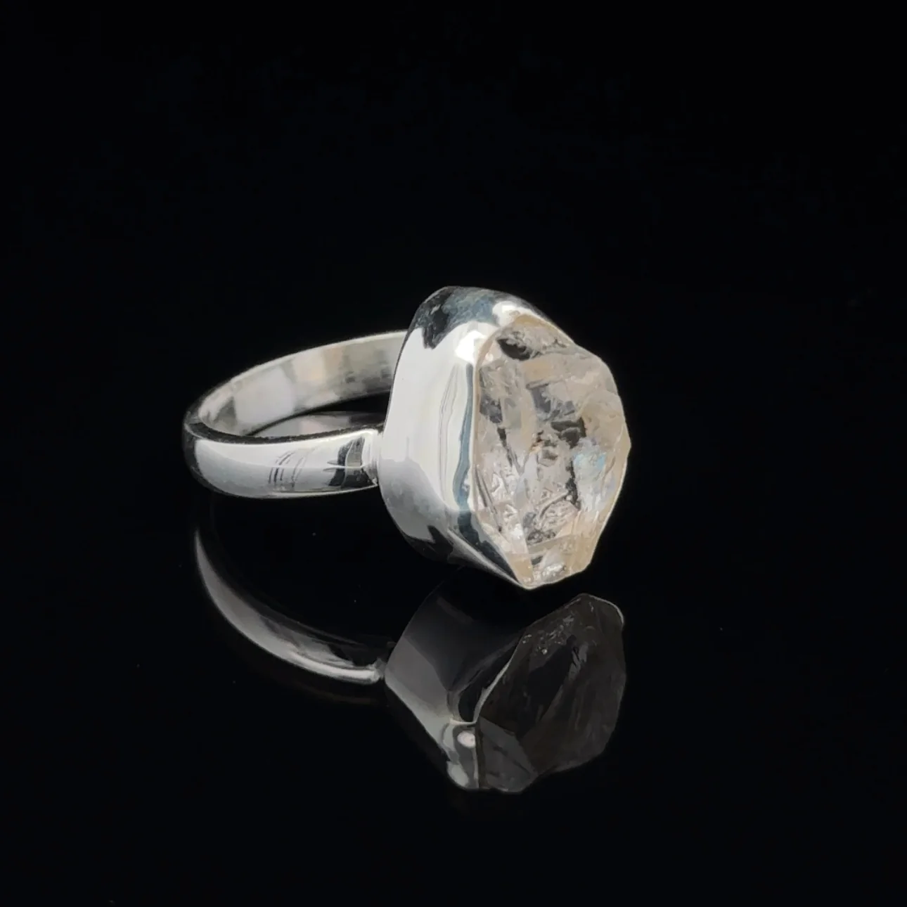 Sterling Silver Herkimer Diamond Ring Size 7 - Image 2