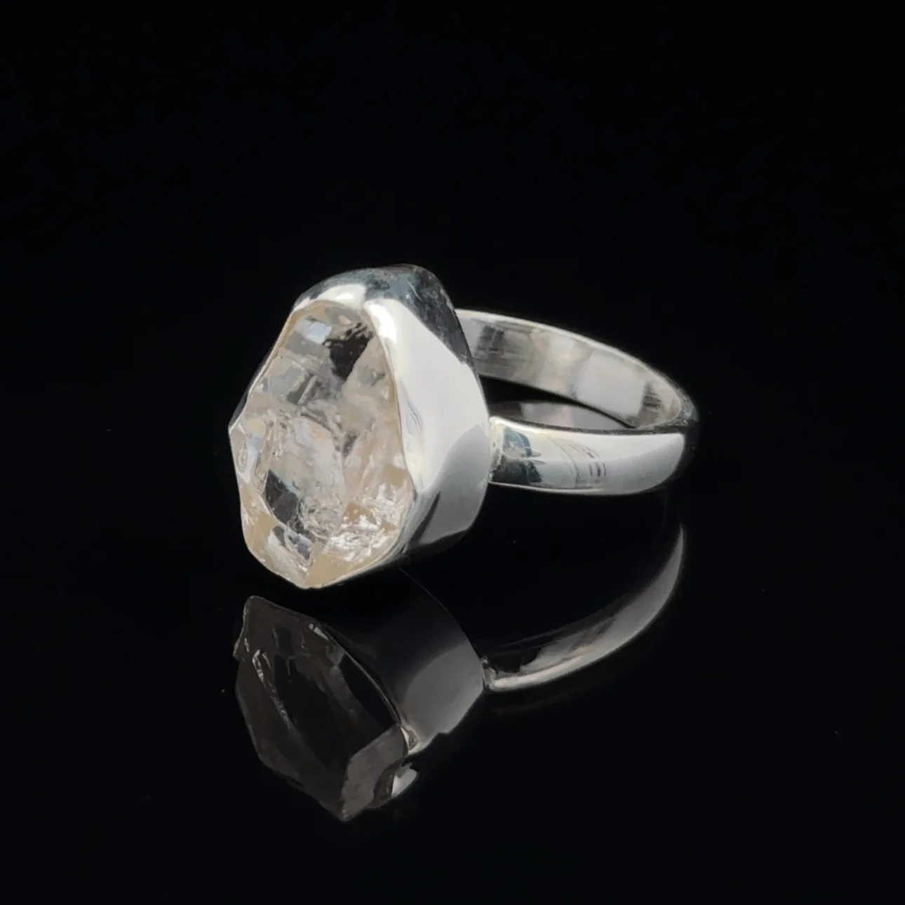 Sterling Silver Herkimer Diamond Ring Size 7 - Image 3