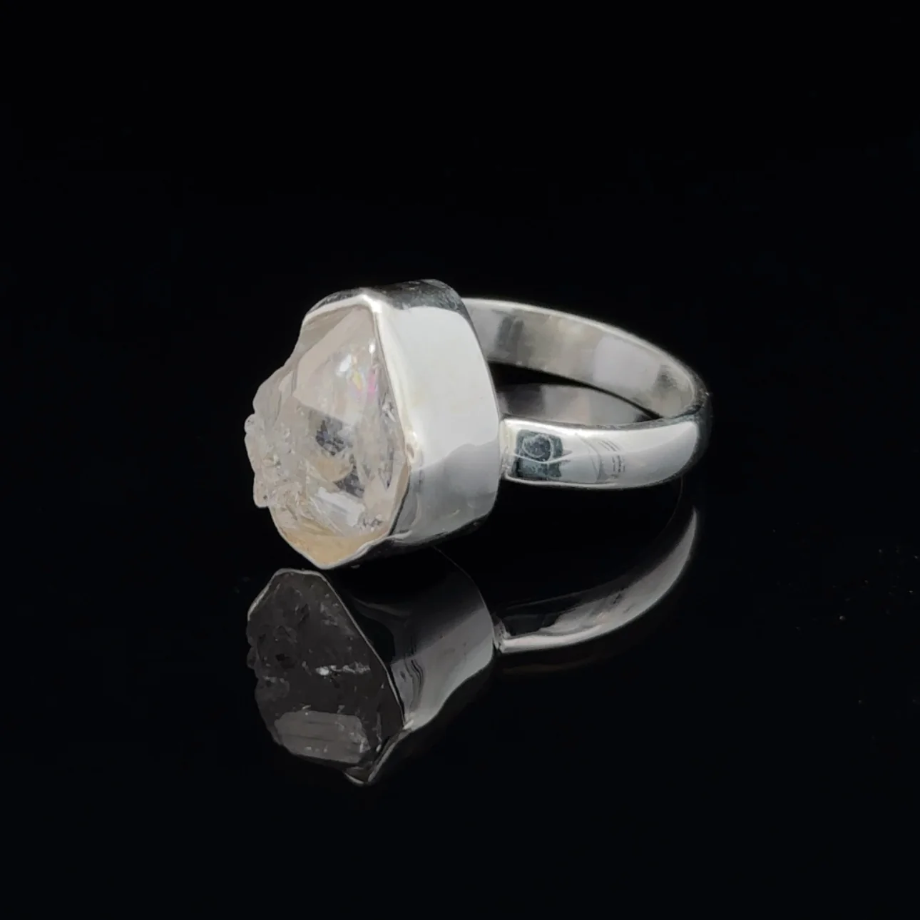 Sterling Silver Herkimer Diamond Ring Size 7 - Image 3