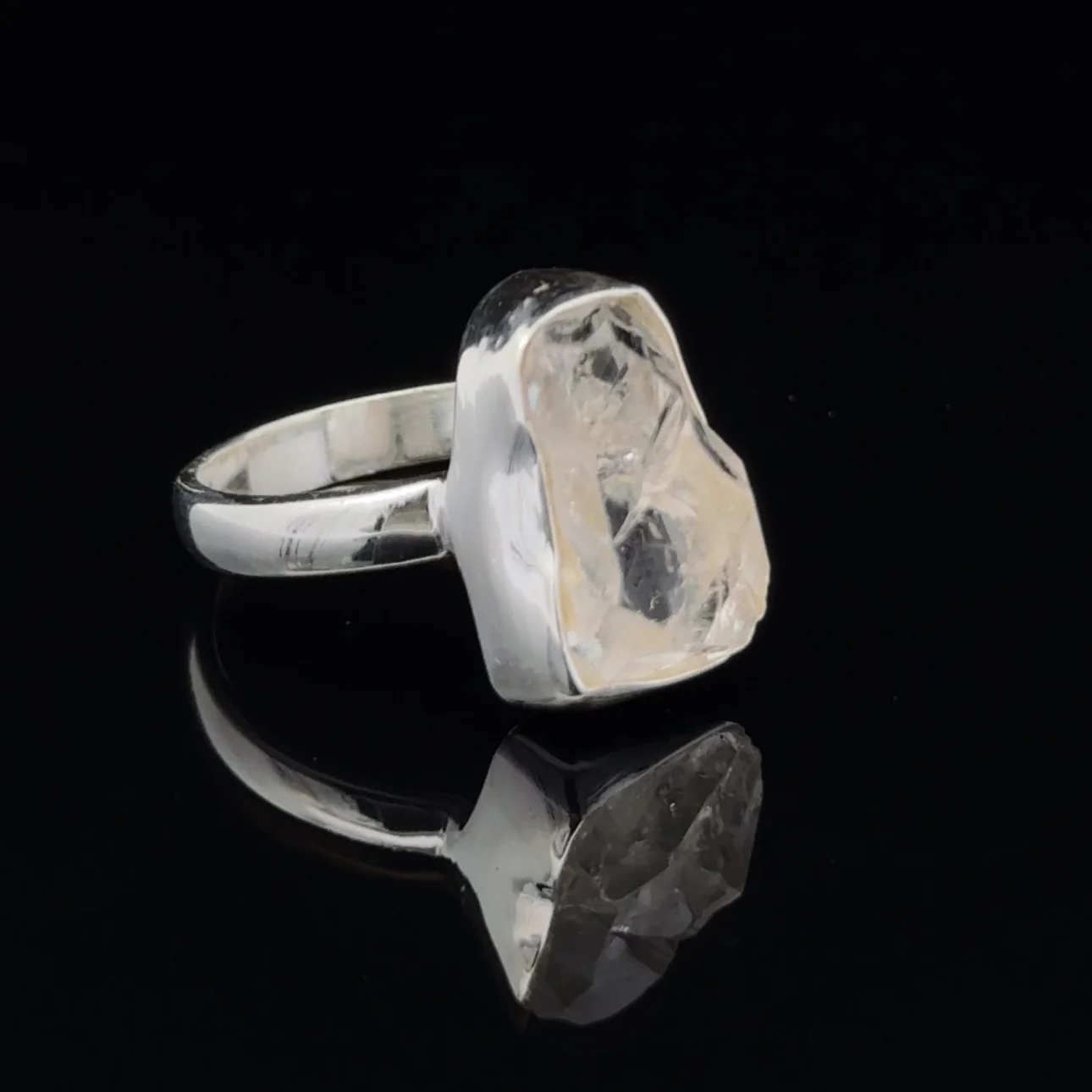 Sterling Silver Herkimer Diamond Ring Size 7 - Image 2
