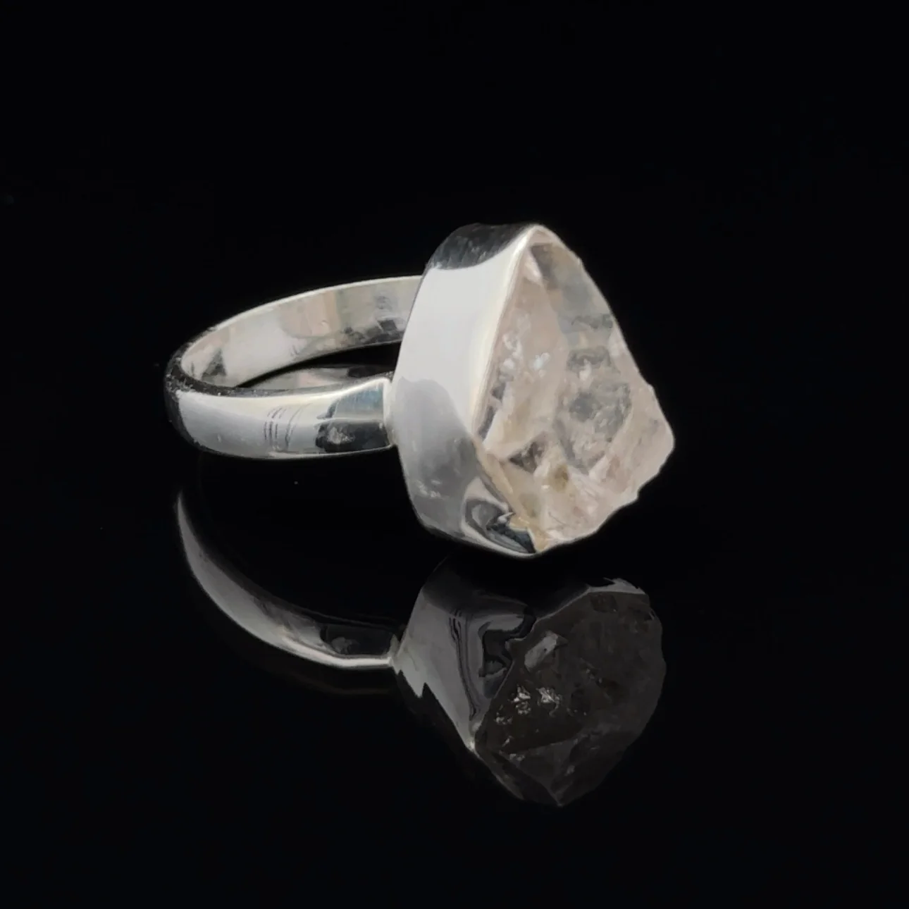 Sterling Silver Herkimer Diamond Ring Size 7 - Image 2