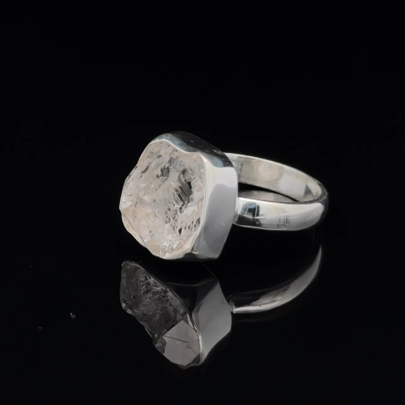Sterling Silver Herkimer Diamond Ring Size 7 - Image 3