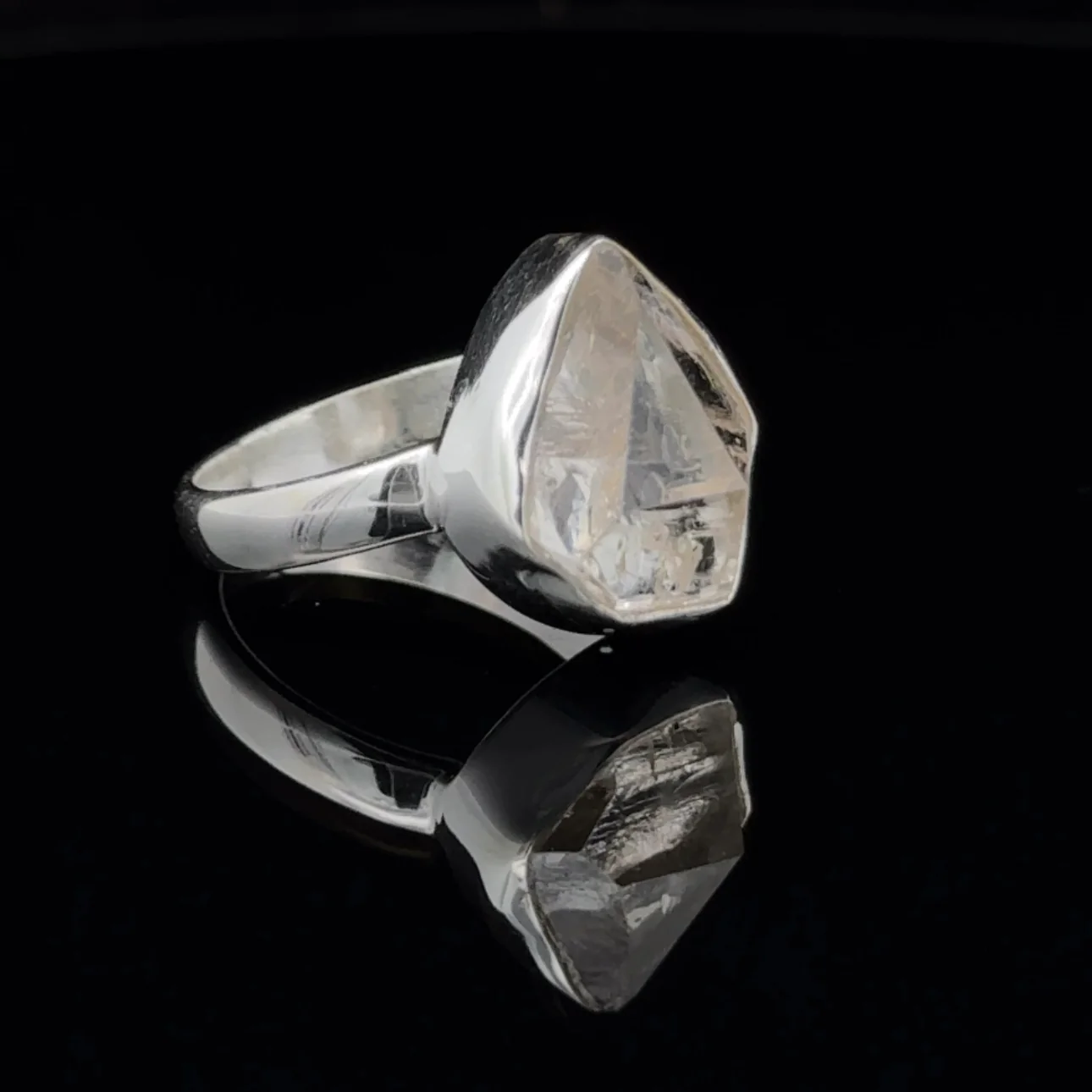 Sterling Silver Herkimer Diamond Ring Size 7 - Image 2