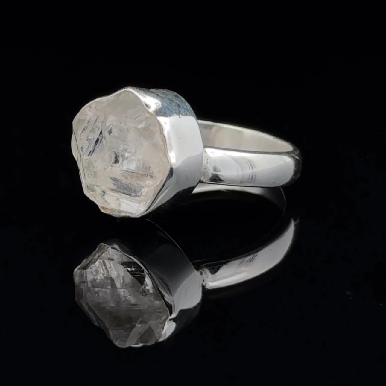 Sterling Silver Herkimer Diamond Ring Size 7 - Image 3