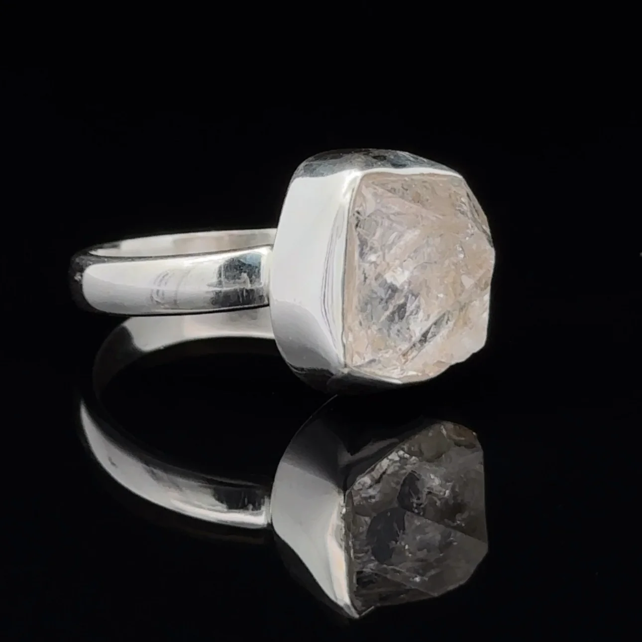 Sterling Silver Herkimer Diamond Ring Size 7 - Image 2