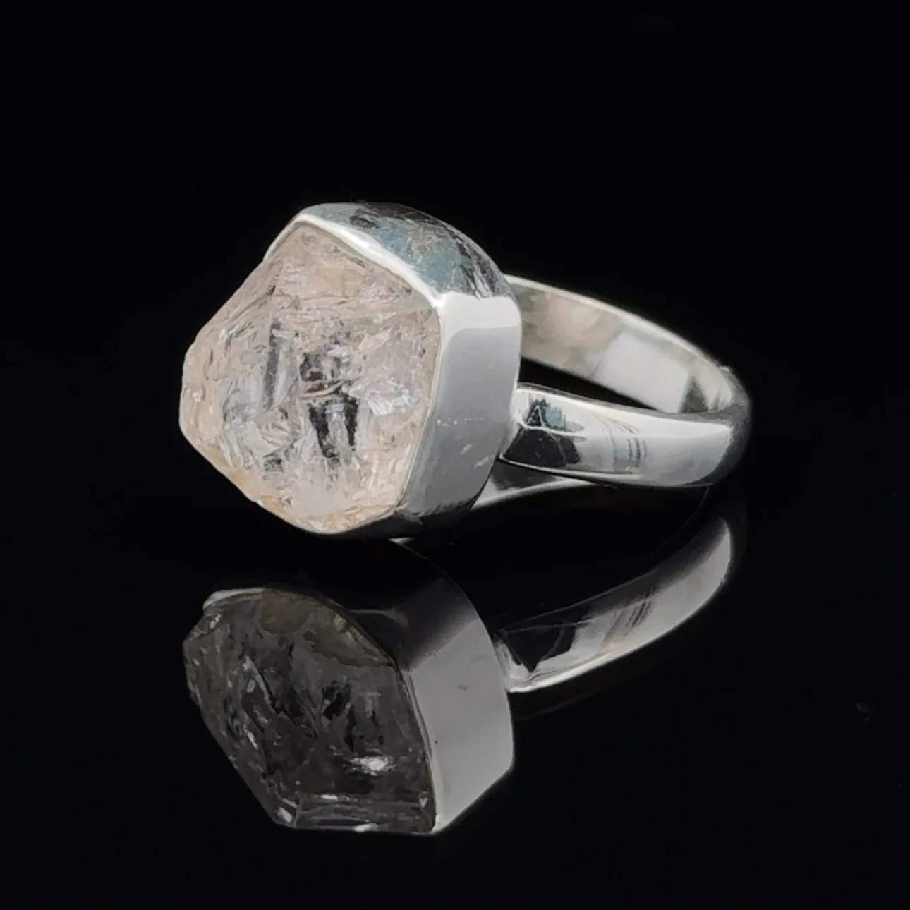 Sterling Silver Herkimer Diamond Ring Size 7 - Image 3