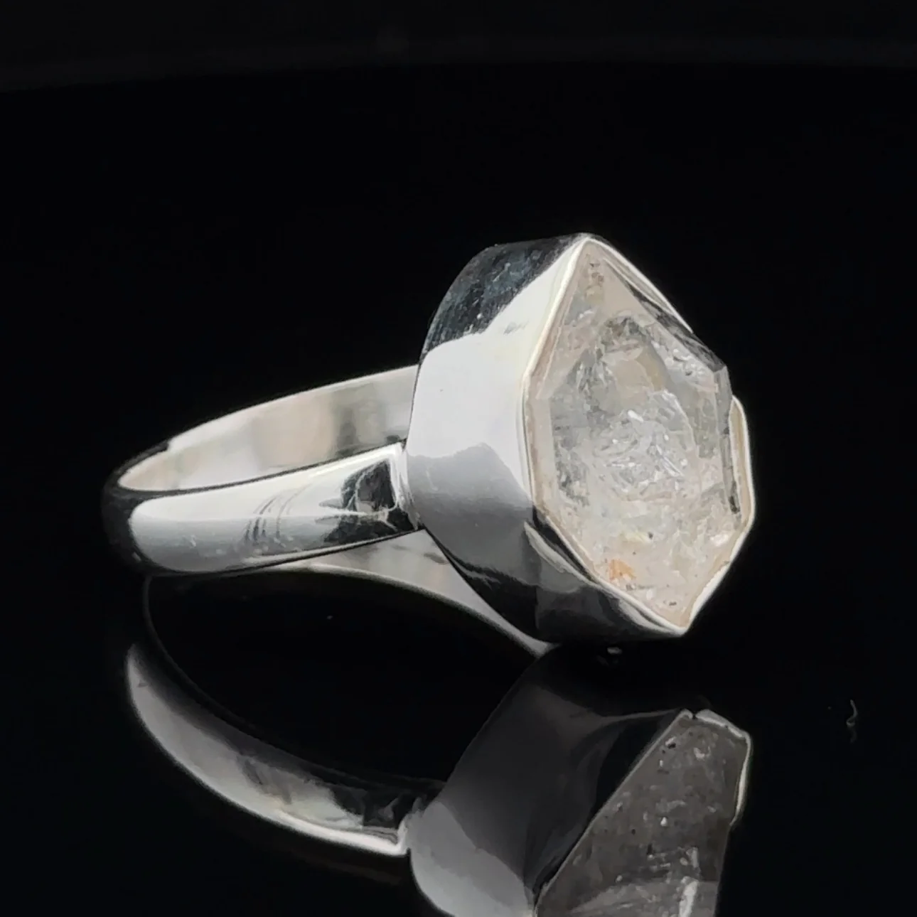 Sterling Silver Herkimer Diamond Ring Size 10 - Image 2