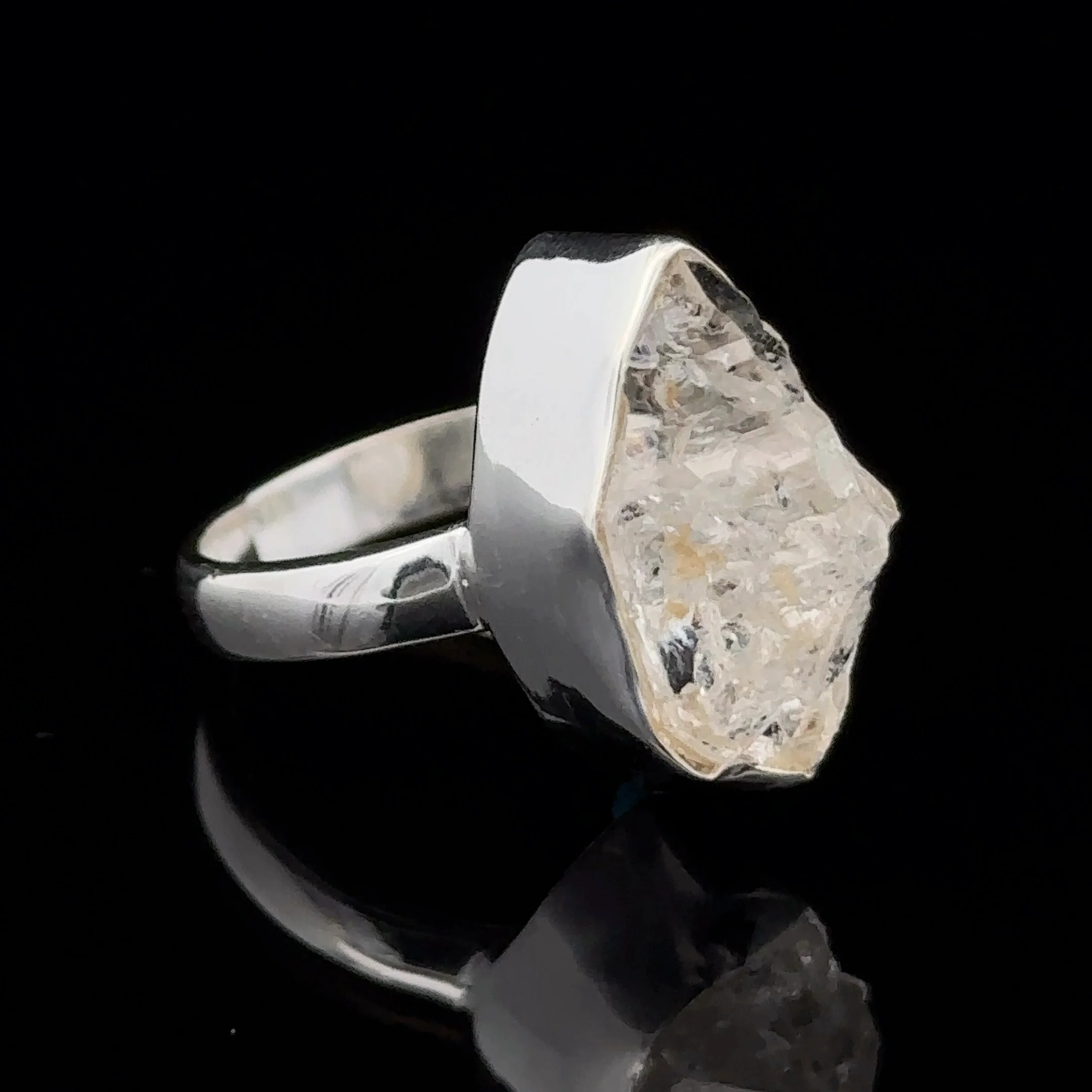 Sterling Silver Herkimer Diamond Ring Size 6.5 - Image 2