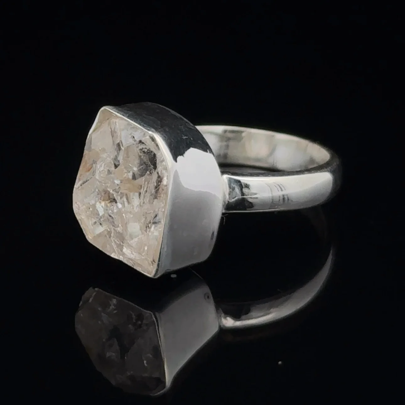Sterling Silver Herkimer Diamond Ring Size 7 - Image 3