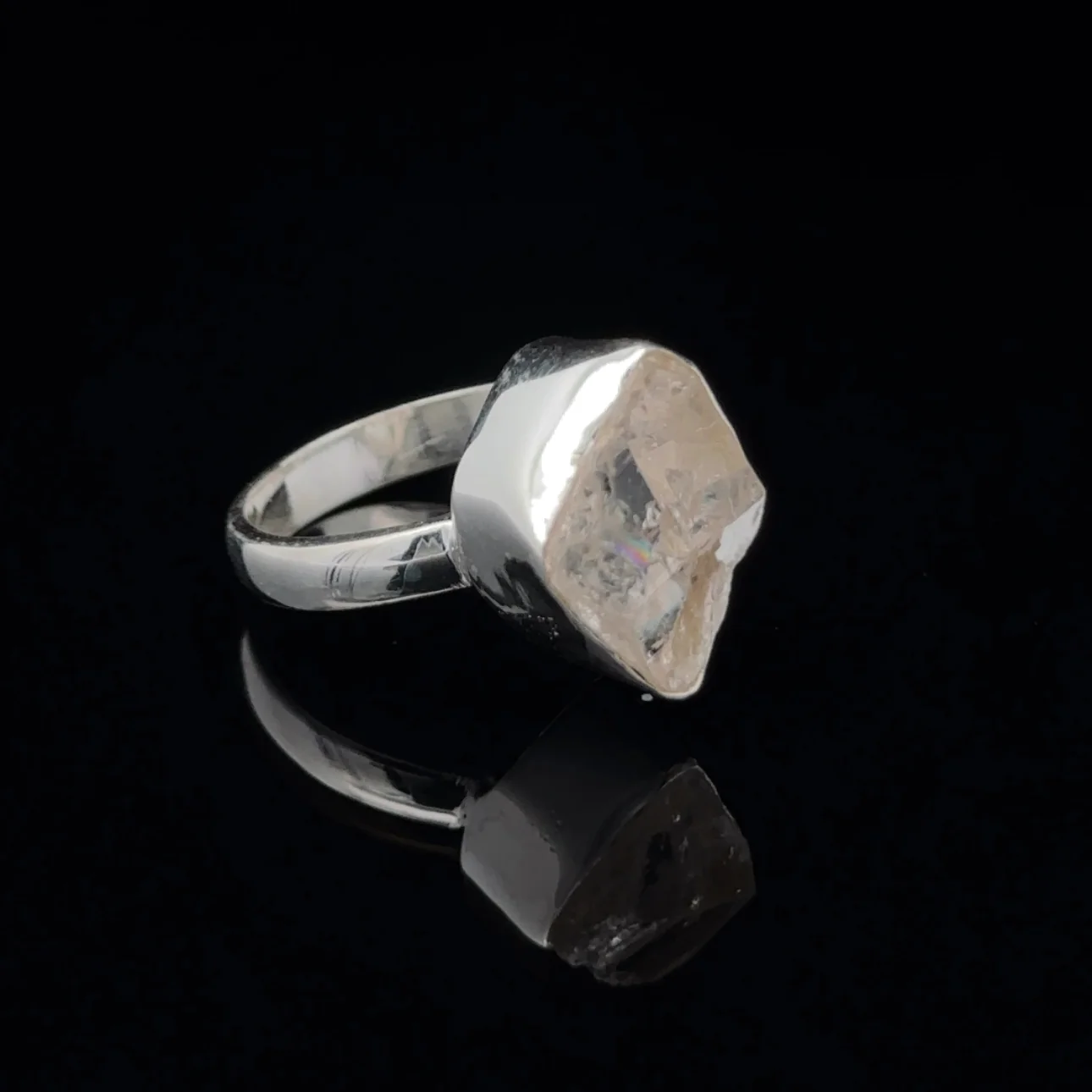 Sterling Silver Herkimer Diamond Ring Size 7 - Image 2