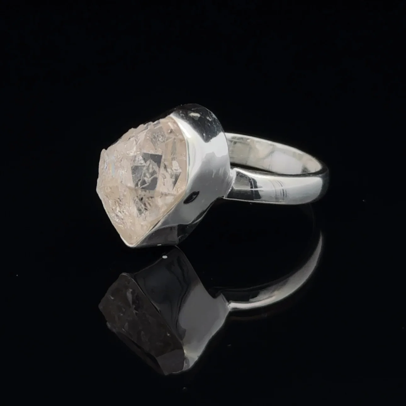 Sterling Silver Herkimer Diamond Ring Size 7 - Image 3
